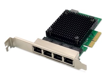 Karta sieciowa przewodowa Quad-RJ45 2.5GbE PCI Express 2.1 Chipset: RTL8125B+ASM1806