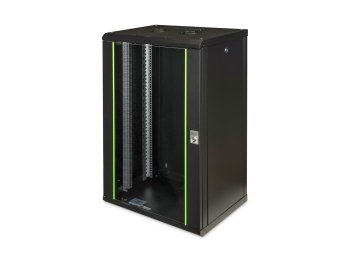 Digitus Szafa sieciowa wisząca Unique 19" 20U rack 600x450, drzwi szyba, czarny, niedzielona, złożona, 100kg