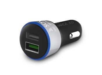Ładowarka samochodowa do smartfona SAVIO Quick Charge 3.0 SA-06/B (2400 mA, 3000 mA; USB)