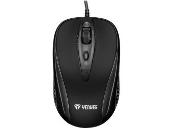 Mysz przewodowa USB, 4 przyciski, YMS 1025BK, optyczna