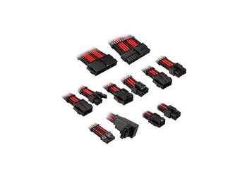 Kolink Core Pro Braided Cable Extension Kit 12V-2x6 Type 1 - Jet Black/Racing Red
