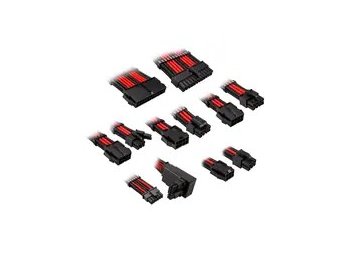 Kolink Core Pro Braided Cable Extension Kit 12V-2x6 Type 2 - Jet Black/Racing Red