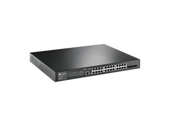 TP-Link JetStream TL-SG3428MP przełącznik sieciowy Zarządzany L2+ Gigabit Ethernet (10/100/1000) Obsługa PoE 1U Czarny