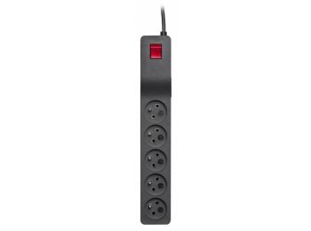 Listwa przeciwprzepięciowa ZX 510, 1L, 1,5m, czarna