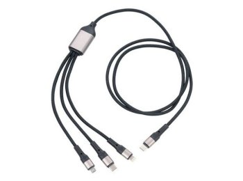 TROIKA DREIZACK PRO kabel USB 1,2 m USB C USB C/Micro USB-A/Lightning 100 W Czarny, Szary