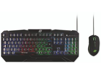 MediaRange MRGS102 klawiatura Dołączona myszka Gaming USB QWERTZ Niemiecki Czarny
