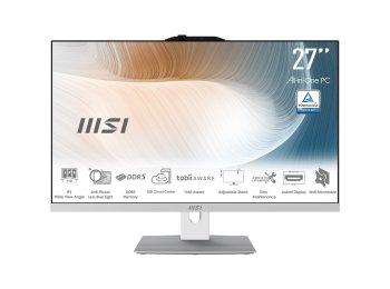 MSI Modern AM272P 1M-1426AT Intel Core 5 120U 68,6 cm (27") 1920 x 1080 px All-in-One PC 16 GB DDR5-SDRAM 512 GB SSD Windows 11 Home Wi-Fi 6E (802.11ax) Biały