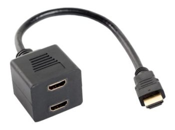 Splitter Lanberg AD-0019-BK (HDMI M - 2x HDMI F; 0,20m; kolor czarny)