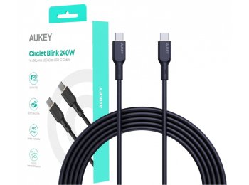 CB-SCC241 kabel USB-C - USB-C 1m 240W PD 5A 20V silikonowy czarny