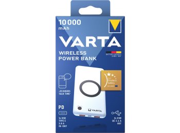 Varta 57913 Litowo-polimerowy (LiPo) 10000 mAh Bezprzewodowe ładowanie Biały