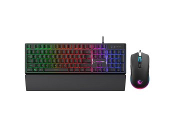 RAMPAGE FORTUNA ZESTAW GAMINGOWY KLAWIATURA Z PODKŁADKĄ I MYSZ 12800 DPI BLK