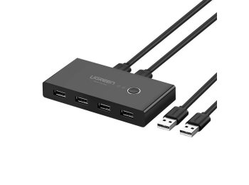 Ugreen switch box HUB przełącznik 4x USB 3.2 Gen 1 rozdzielacz USB na dwa komputery czarny (US216 30768)