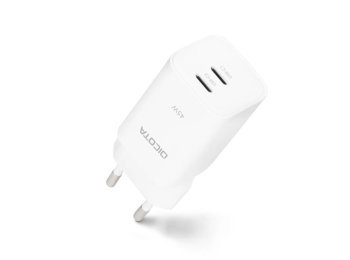 Ładowarka GaN 45W 2xUSB-C + kabel USB-C 1.5m biała