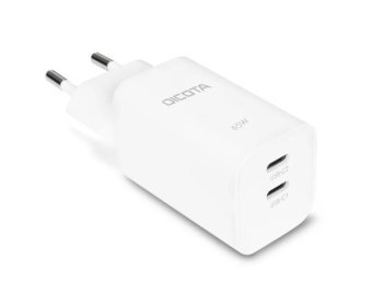 Ładowarka GaN 65W 2xUSB-C + kabel USB-C 1.5m biała
