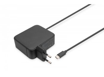 Ładowarka sieciowa zasilacz 1x USB-C PD 3.0 max. 100W GaN zintegrowany kabel 1,2m Czarna