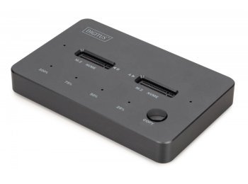 Stacja dokująca dysków z funkcją klonowania | USB-C 3.2 Gen2 10Gbps | SSD M.2 NVMe (max. 2x 4TB) | Funkcja Offline Clone | Czarna
