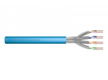Kabel teleinformatyczny instalacyjny kat.6A, S/FTP, Eca, drut, AWG 23/1, LSOH, 50m ofoliowany, niebieski