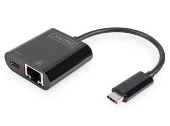 Karta sieciowa przewodowa USB 3.0 Typ C do RJ45 Gigabit Ethernet oraz 1xUSB Typ C z PD 2.0
