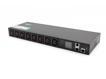 Listwa zasilająca SMART PDU 1U, gniazdo zasilające IEC320 C20 16A/250V, gniazda 8x C13, 16A