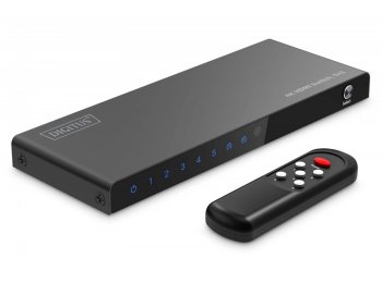 Przełącznik/Switch 4K HDMI 5x1, 60Hz HDCP 2.3, pilot, Czarny