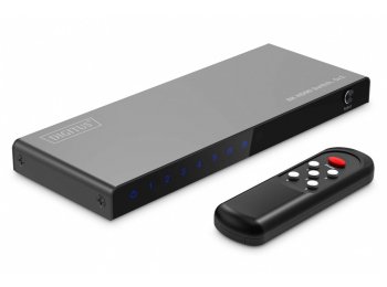 Przełącznik/Switch 8K HDMI 5x1, 60Hz (4:4:4), HDR, HDCP 2.3, pilot, Czarny