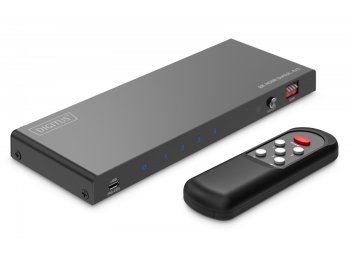 Przełącznik / Switch HDMI 4x1, 8K/60Hz (4:4:4) z HDR, 48 Gbps, HDCP 2.3, Toslink / Stereo, EDID