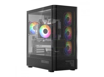 Obudowa VOLCANO AQ300 MID RGB GLASS 4 wentylatory czarna