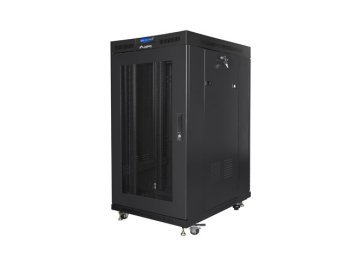 Szafa stojąca 19 cali 22U 800x1000 drzwi perforowane LCD (flat pack) V2 czarna