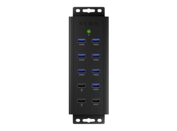 ICY BOX IB-HUB1703-QC3 USB 3.2 Gen 1 (3.1 Gen 1) Type-B 5000 Mbit/s Czarny