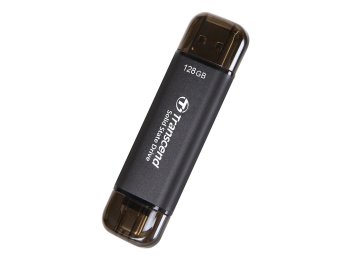 Transcend ESD310C Technologia Thunderbolt 128 GB USB Type-A / USB Type-C USB 3.2 Gen 2x2 Czarny