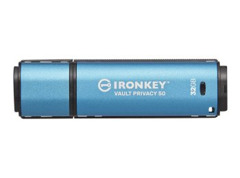 Kingston Technology IronKey Vault Privacy 50 pamięć USB 32 GB USB Typu-A 3.2 Gen 1 (3.1 Gen 1) Czarny, Niebieski