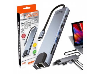 Stacja dokująca 8 IN 1 GIGA LAN HUB MT5046