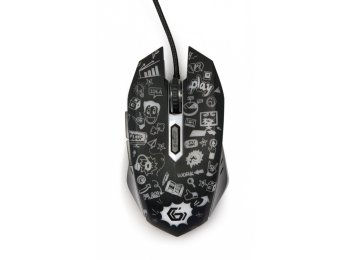 Mysz optyczna LED, 6-przyciskowa, USB, czarna