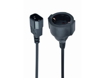 Adapter zasilania IEC320 C14->SCHUKO(F) 15 cm