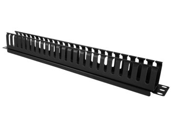Organizator kabli 1U 19" z pokrywą maskującą