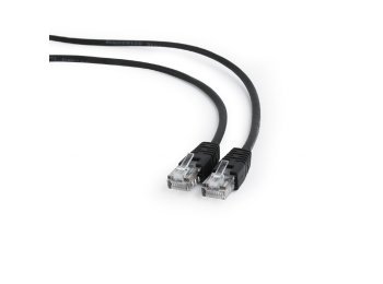 Patch cord kat.5e osłonka zalewana 1M czarny