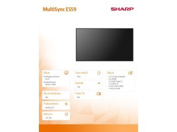 Monitor wielkoformatowy MultiSync E559 55 cali UHD 16/7 350cd/m2