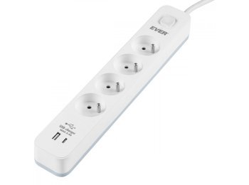 Listwa antyprzepięciowa PROTECT 4PL 1A1C USB T/LZ12-PRO015/1000