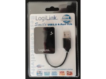 HUB USB 2.0 4-portowy 'Smile' - czarny UA0139