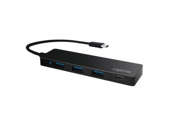Hub USB-C 3.1 4-porty ultra slim, czarny