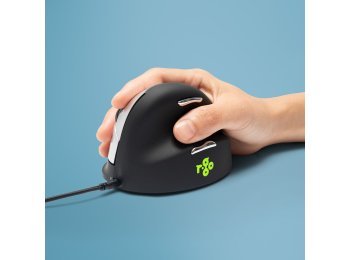 Ergonomiczna mysz dla praworęcznych R-Go Pele HE USB duża czarna/srebrna retail