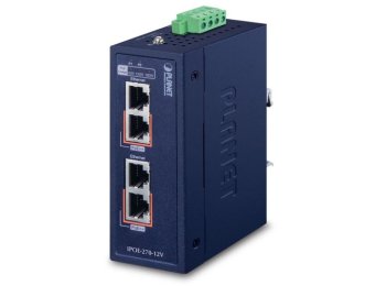 PLANET IPOE-270-12V przełącznik sieciowy Obsługa PoE Niebieski
