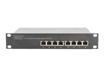 Digitus 10-calowy 8-portowy przełącznik Gigabit Ethernet PoE