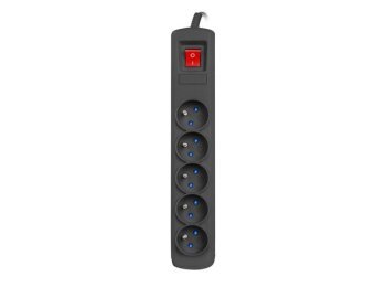 Listwa przeciwprzepięciowa Bercy 400 3m (5 gniazd) Czarna