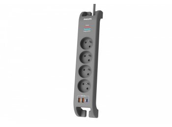 Listwa antyprzepięciowa 2m, 4 gniazda, 1xUSB-C, 2xUSB-A,PD 20W / QC 18W, 2400 J ochrony przeciwprzepięciowej