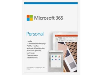 Microsoft 365 Personal PL (1 osoba.; 5 urządzeń ; 12 miesięcy; wersja fizyczna; Polska) (EP2-32454)