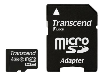 TRANSCEND TS4GUSDHC10 Transcend karta pamięci Micro SDHC 4GB Class 10 +adapter ( 20MB/s / Full HD )