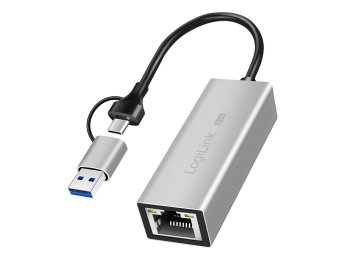 Adapter USB-A/-C do 2,5G Ethernet, szary