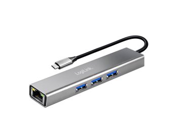 HUB USB3.2 3xUSB-A, 1x RJ45 Gigabit Ethernet