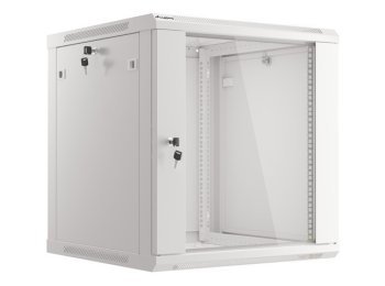 Szafa instalacyjna wisząca 19 cali 12U 600X600mm szara (drzwi szklane)